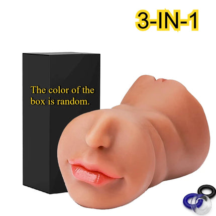3-in-1 Artificial Vagina Anal Mouth Male Masturbator Blowjob Sucking Masturbation Cup Deep Throat Sex Toys for Men Pocket Pussy