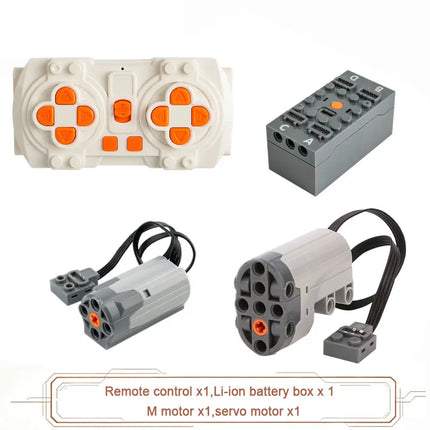 MOC Blue-tooth APP Remote Control Set - Rechargeable Battery Box Motor Set Speed Controller for PF Building Block Modifications