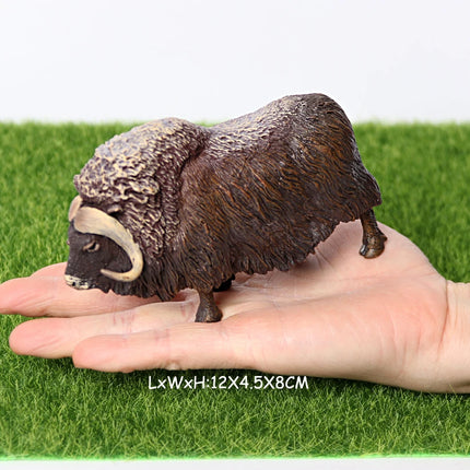 Simulation Texas Longhorn Bulls Musk OX Yak Cow Farm Animals Buffalo Calf Bull Model Figures  Home Decor Educational Toys