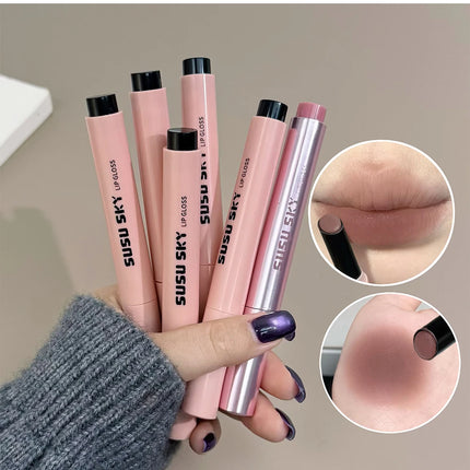 Rouge à Lèvres Violet Gris Fumé Fini Velours Mat Application Douce Mousse à Lèvres Teinte Lèvres Imperméable Brillante Effet Miroir Maquillage Non Décolorant