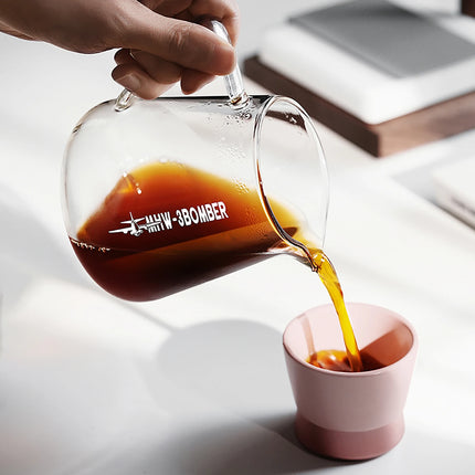 MHW-3BOMBER 600ml Coffee Server Glass Coffee Pot Heat Resistant Coffee Carafe for Pour Over Drip Coffee Brewing