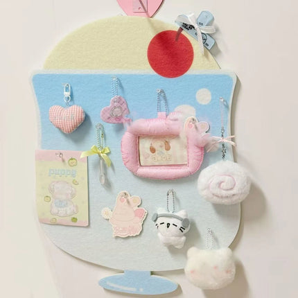 New Cute Summer Cherry Soda Felt Board Pain Board Small Card Felt Board Photo Wall Punch-free Room Decoration Board Props Gift