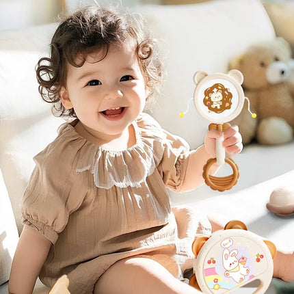 Baby Hand Beat Drum Percussion Instrument Toy Set Puzzle Early Education Enlightenment Toy Safety Material Grasping Train Gift