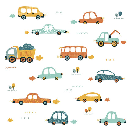 Cartoon Cars Bus Removable PVC Wall Stickers for Kids Baby Boys Bedroom Living Room Kindergarten Nursery Decor Decals DIY Murals