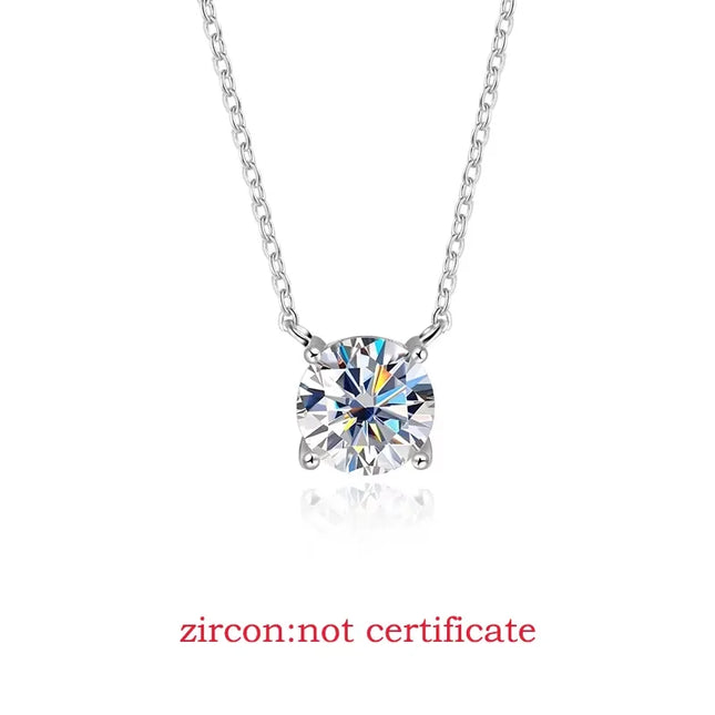 Smyoue White Gold Plated 1-10CT Moissanite Necklace for Women Classic Four Claws Pendant Wedding Jewelry 925 Sterling Silver