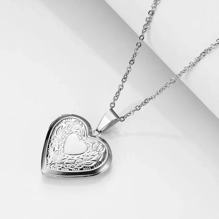 Stainless Steel Love Charm Open Heart Pendant Necklace For Women Jewelry Accessorie Valentine's Day Anniversary Gift