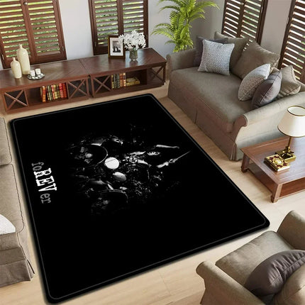 Band Logo Music Rock and Roll Pattern Carpet  for Living Room Bedroom Non-Slip Soft Rug Kitchen Floor Mat Entrance Doormat