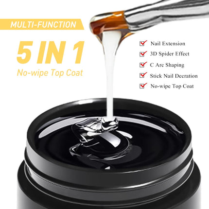 Mtssii 5 in 1 Glue Gel Reinforcement Gel No Wipe Top Coat Nail Art Soak Off UV Gel Varnish 3D Chrome Design Diamond Gel Gel