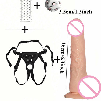 Wear Strap on Realistic Dildo for Women Lesbian Sexual Games Sex Toys Product Adult Penis Exerciser Female Vagina Massage Dildo