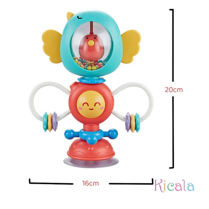Baby Animal Style Suction Cup Rotating Toys Baby Toys Birthday Gift Bath Toys Educational Dining Table Toys for Baby 0 12 Months