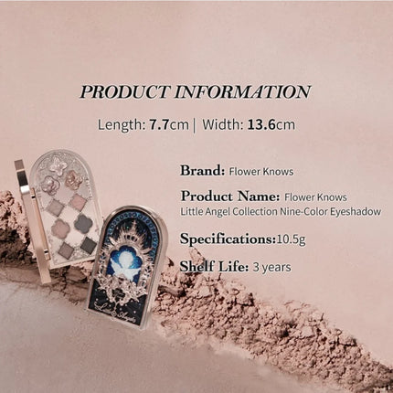 Flower Knows Little Angel Collection Nine-Color Eyeshadow 10.5g Delicate Matte Chameleon Eye Makeup Cosmetics