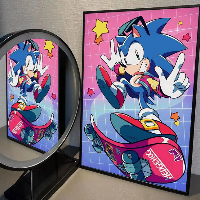 Sonic Game Poster Print A5-A2 - Wall Art Decor Room Office Gift / Poster Sonic A5-A2 - Déco Murale Bureau Cadeau
