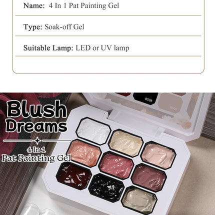 UR SUGAR 9 Colors Pat Painting Gel Nail 4 In 1 Semi Permanent Soak Off UV LED Nails Used For Gradient Stamping Pattern