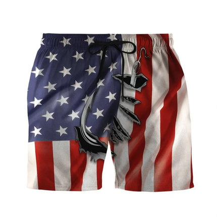 Men's Beach Shorts USA Flag 3d Print Funny Animals Graphic Surfing Board Shorts Casual Summer Holiday Sports Pants Briefs Boys