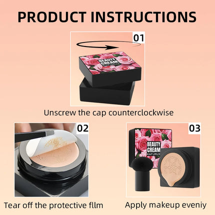 5 Colors Magic Foundation Mushroom Head Air Cushion 1PC CC Cream Concealer Moisturizing Waterproof Foundation Base Makeup Gifts