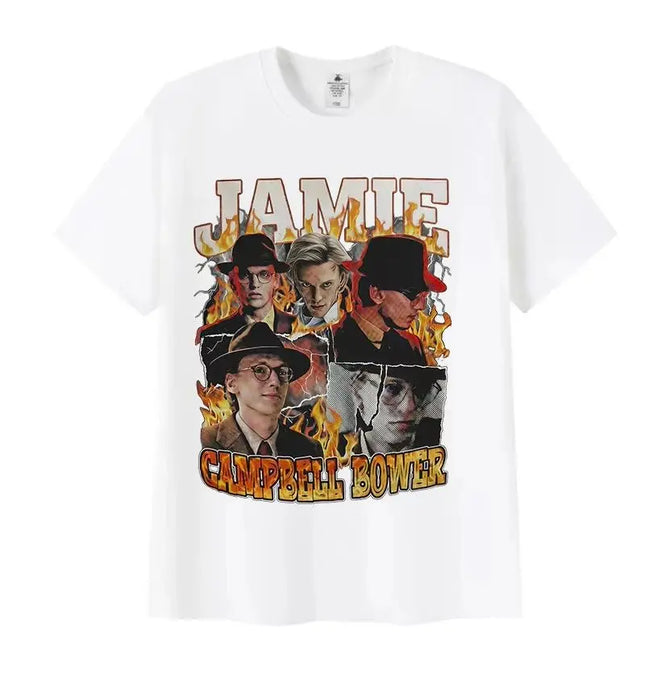 Vintage Fashion Classic Gothic Clothing Limited Actors Jamie Campbell Bower Graphic Print T Shirt Casual Cotton T-shirt Unisex