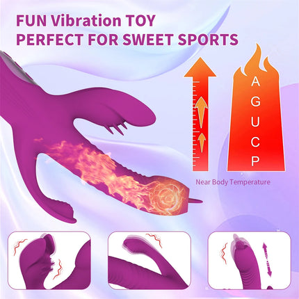 Triple vibration stimulation Tongue Licking Clitoris SuckerClitoris Stimulator NippleClit Stimulator Penetration Anal Sex Toys