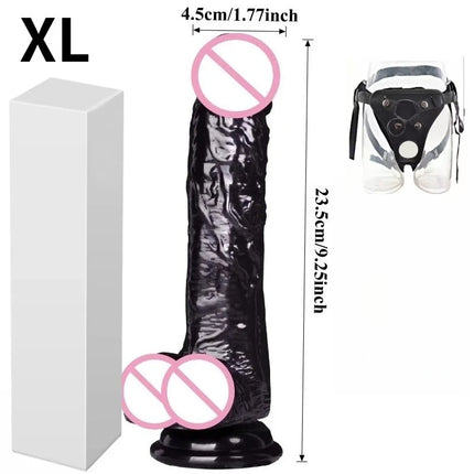 Realistic Black Wear Strap on Anal Plug G-Spot Masturbators Suction Cup Big Dildos Butt Plug Long Dick Adult Sex Toy for Women18