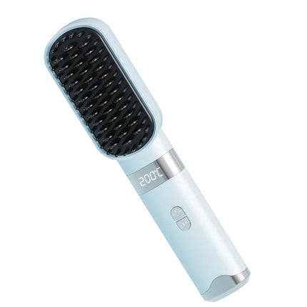 Wireless hair straightening comb for home use, negative ion hair straightener that doesn't damage hair, rechargeable portable tr