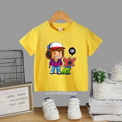 Trendsetting Stranger Things Prints for Summer Cheap Yet Chic O-neck Tees for Boys and Girls Soft Fashionable for Kids