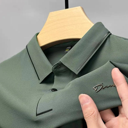 High-end luxury brand fashion hot diamond short sleeve Advanced printed POLO shirt summer new Korean version men's lapel T-shirt
