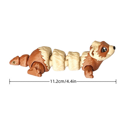 1/2 Piece - 3D Printed Articulated Ferret Figurine, Valentine's Day Gift, Indoor and Outdoor Tabletop Decoration, Wedding, Birthday, Christmas, New Year Gift, Party Favor Filler