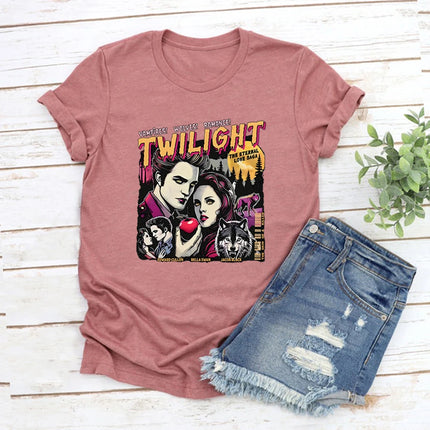 Vintage Twilight T-Shirt Twilight Fans Homage T-shirt Retro Unisex Tshirts Short Sleeve Vampires Shirt Top Gift for Book Lover