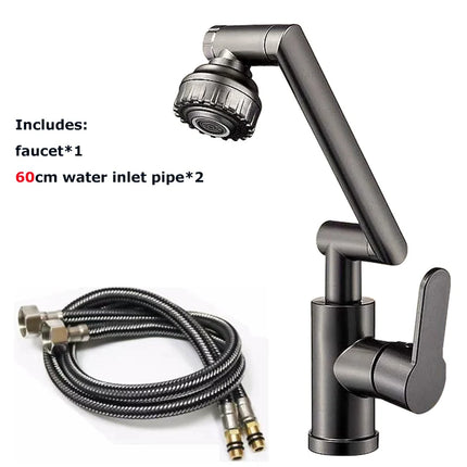 Basin Faucet Hot and Cold Wash Basin Household Bathroom Multi-function Booster Universal Rotating Faucet Kitchen Universal
