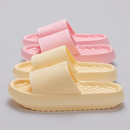 Lucyever 2026 Summer Non-slip Soft Cloud Slippers Women Comfy Eva Thick Platform Slides Woman Couple Bathroom Home Flip Flops 45