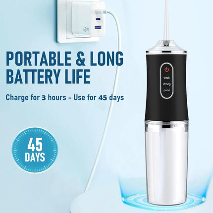 Electric Water Flosser for Teeth Cordless 3 Modes 4 Jet Tips Cleaning and Flossing Water Dental Floss Irrigator Portable Travel