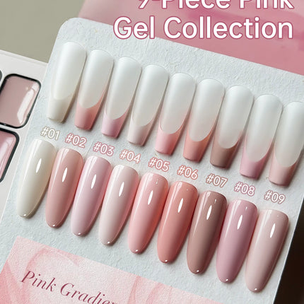 9Colors Pink Patting Glue Smudge Canned High Saturation Popular Semi-Solid Nail Polish Glue Nail Salon Special