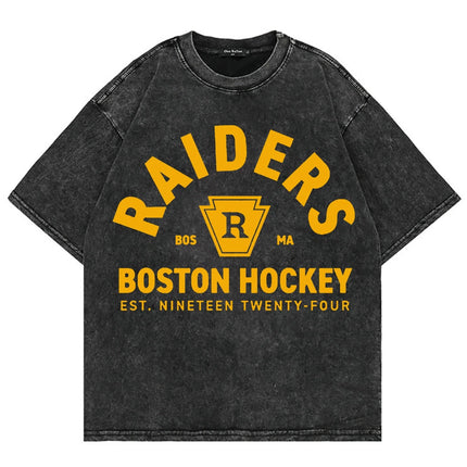 100% Cotton Vintage Washed Heated Rivalry Ilya Rozanov 81 Boston Raiders T Shirt Men Scott Hunter Shane Hollander Acid Wash Tees
