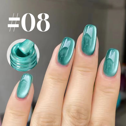 1pcs 12ML Winter 2026 New Black Glass Bead Pearl Cat's Eye Gel Nail Polish Hot Selling Black Nails Salon Use Nail Stuff