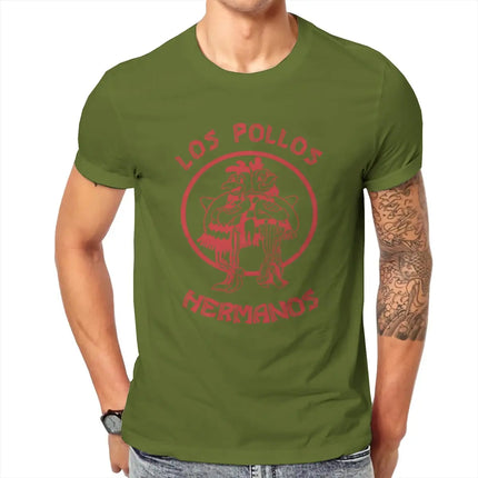 Funny Los Pollos Hermanos Breaking Bad  T-Shirt Men Crewneck Cotton T Shirt Chicken Brothers Short Sleeve Tees Printing Tops