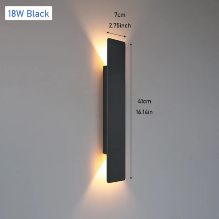 Outdoor LED Wall Lamp IP65 Waterproof Aluminum Up Down Light 18W 110V/220V Black White for Courtyard Porch Exterior Lighting