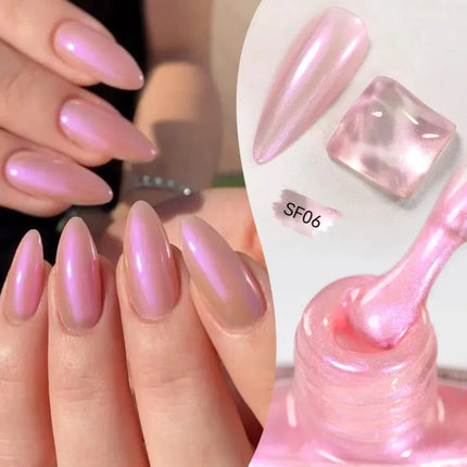 7ml Glitter Nail Polish Colorful Bright Sparkling Glitter Pearl Nail Art DIY Decoration No Need of Lamp to Cure