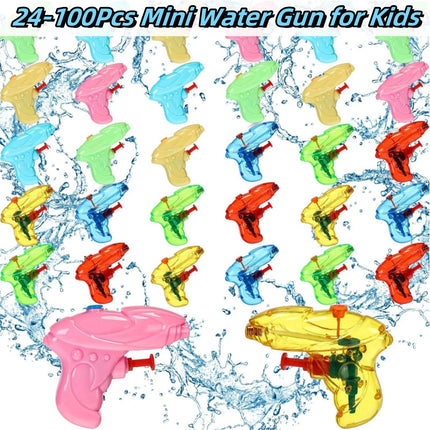 24-100Pcs Mini Water Gun for Kids Colorful Blaster Squirt Pistol Small Fun Water Gun Bulk for Outdoor Beach Game Summer Swimming