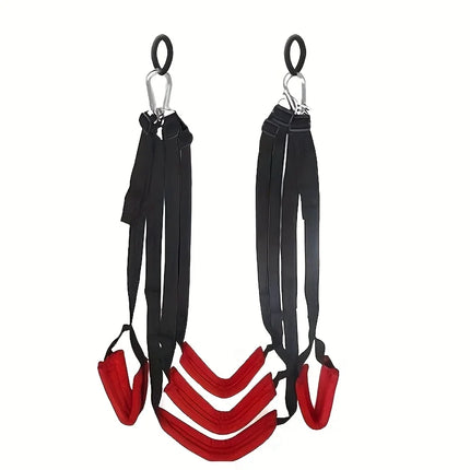 Hang Rotation Sex Swing Seat Black Red 4 Sponge Seat with Headrest Swing Hanging Rod Triangular Bracket Stainless Steel Hooks