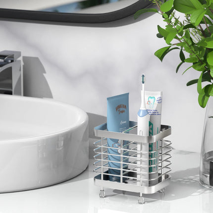 Toothbrush Holders for Bathroom Stainless Steel Electric Toothbrush Holder Wall Mounted Shower Toothbrush Toothpaste Holder
