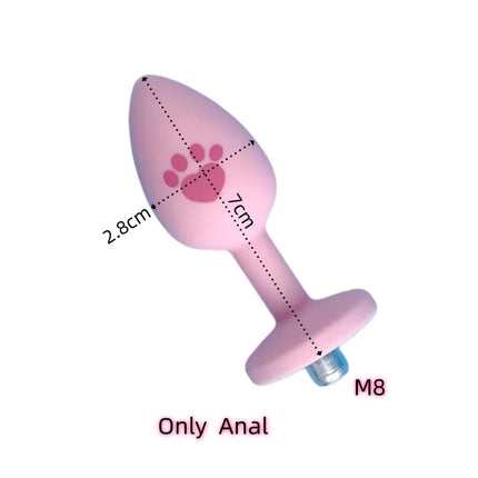 Small Silicone Butt Plug Dildo Vaginal Plug with Detachable Fake Soft Fox Rabbit Tail for Couple Anal Bead Dilator Sex Toys
