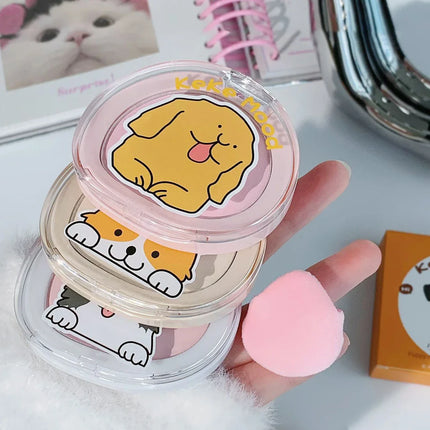 Cute Claw Monochrome Highlights Powder Face Matte White Pink Blusher Brightening Setting Powder Concealer Compact Makeup Palette