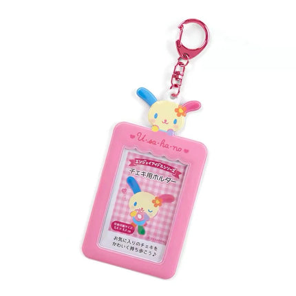 Sanrios Gudetama Keychain with Photo Card Holder Anime Keroppi Tuxedosam Photocard Holder Key Ring Accessory for Bag Backpack