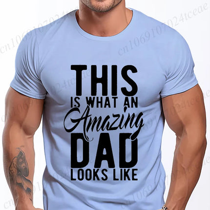 Mens Street T Shirt Best Dad Ever for Amazing Dad Funny Fathers Day Tees Summer Classic Men's T-shirt Street Oversized Clothing