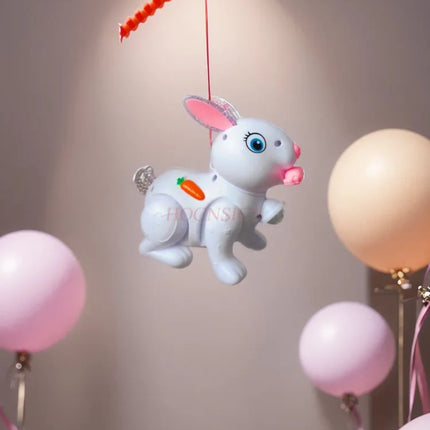 Children's electric leash can walk, little rabbit can carry glowing toys, cartoon
