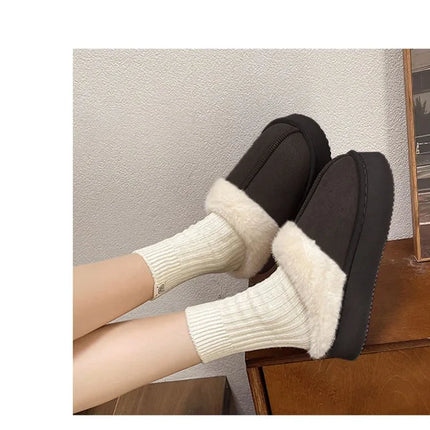 Women's Fur Snow Slippers Winter Fashion Home Plush Shoes EVA Light  Living Room Shoes Popular European And American Snow Boots