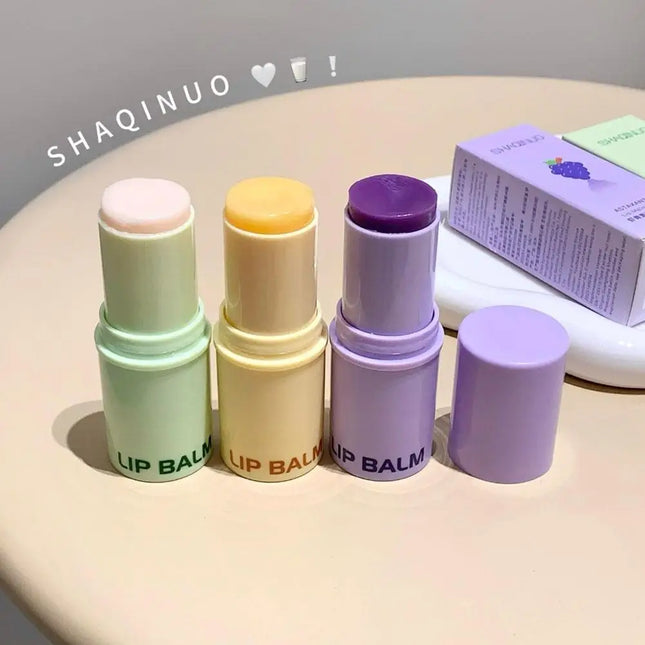 Grape Jasmine Flavors Moisturizing Hydrating Base Lip Balm Set Makeup Lip Care Daily Care Balm For Women and Men