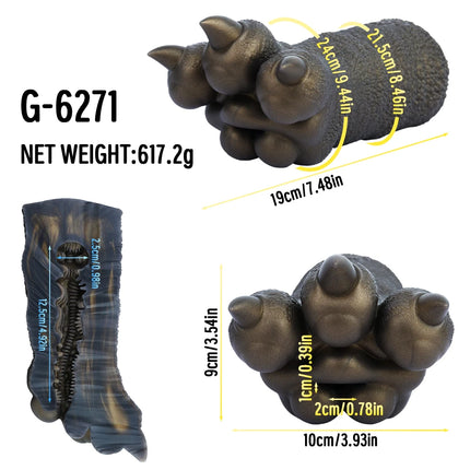 GEEBA Realistic Tiger-print Design Liquid Silicone Male Masturbator Cup Fantasy Animal Butt Pocket Pussy Men's Stroker Adult Toy