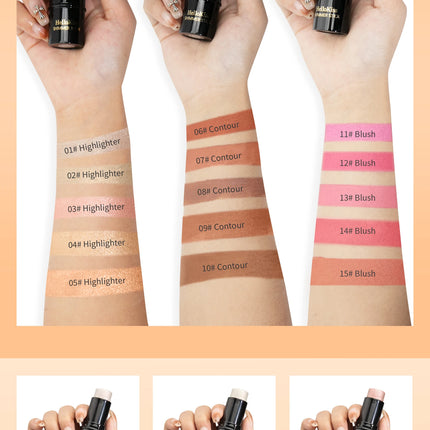 Face Brown Bronzer Contour Stick Face Foundation Makeup Pen Lasting Smooth Contour Shadow Blusher Highlight Concealer Cosmetics
