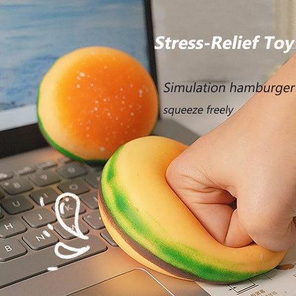 Realistic Hamburger Squishy Toy Soft Elastic Burger Model Freely Squeeze Stretch Portable Stress Relief Artifact For Daily Relax