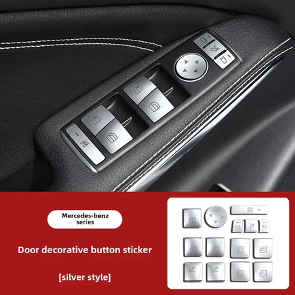 Car Window Lift Button Cover Sticker Switch Panel Styling for Mercedes Benz A B C Class W204 W212 GLA GLK CLA GL ML GLE